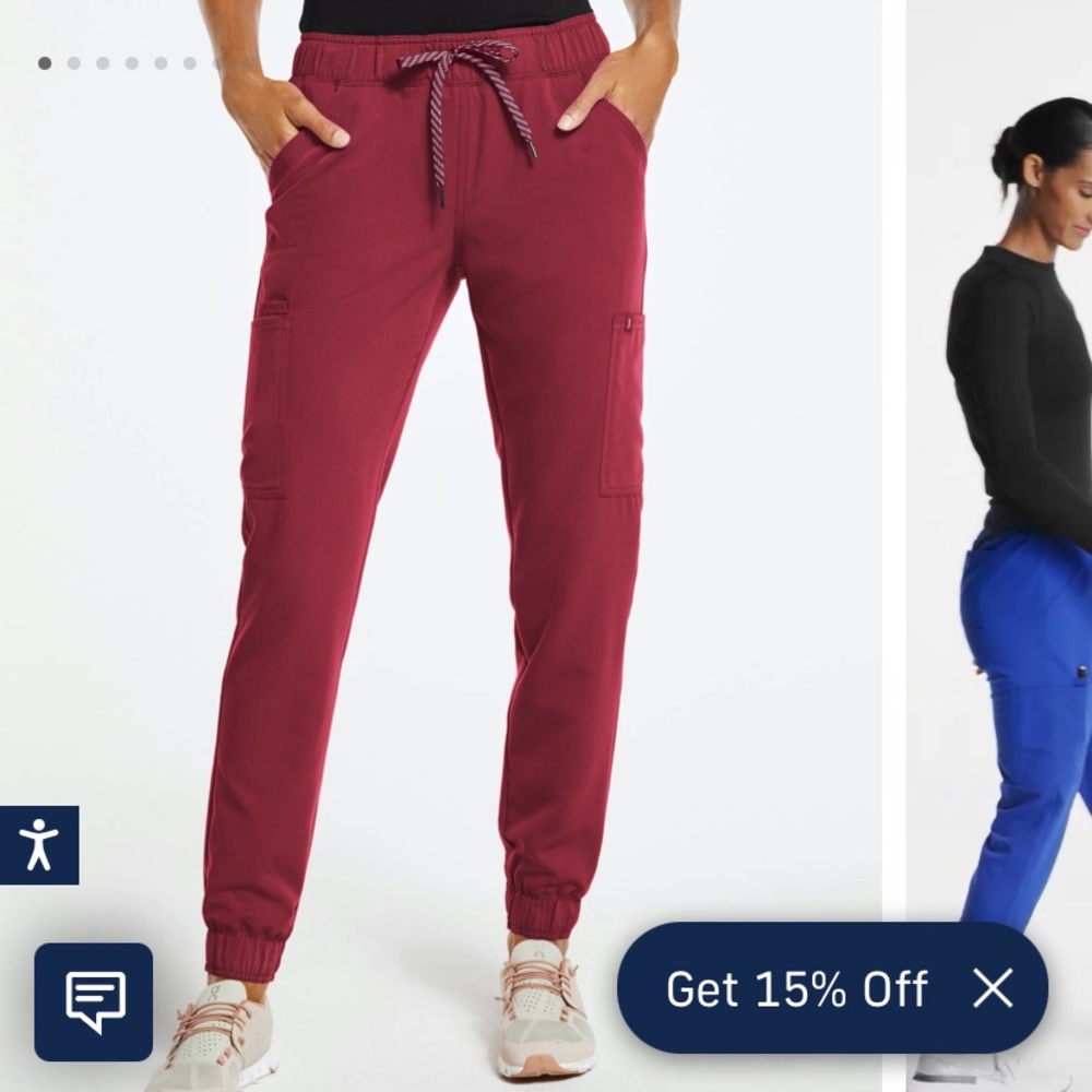 BRAND NWOT Jaanuu by Dr. Neela Scrub Pants in Wine